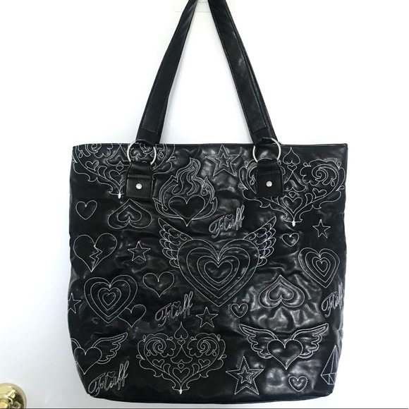 fluff Handbags - Fluff Black Tote Overnight Bag